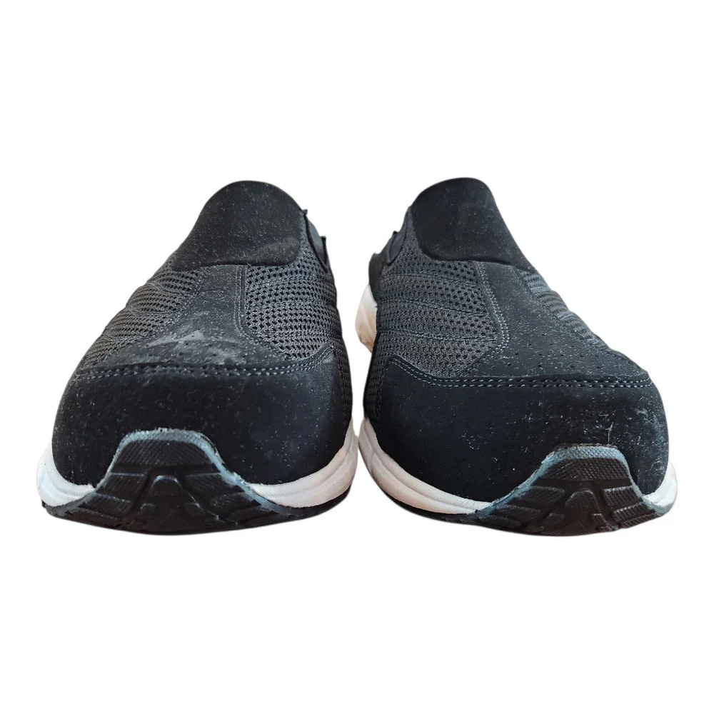 KIng Size mens slip on shoes sz 13W black‎ white comfort slide 15049